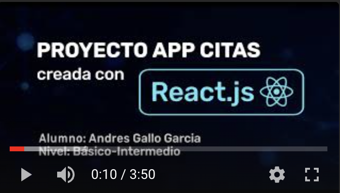 caso de éxito: Proyecto App Citas Odontologicas, desarrollado por Andres Gallo Garcia, curso React.js